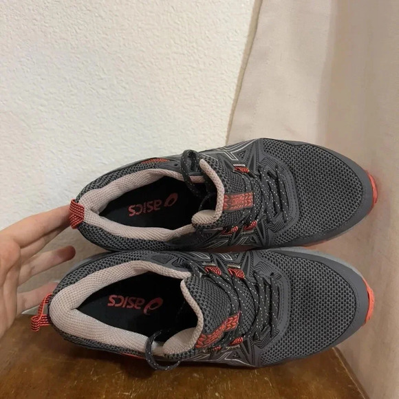 ASICS WOMENS GEL-VENTURE 8 TRAIL RUNNING SHOES GREY PINK ORANGE SIZE 7.5 - Picture 4 of 8